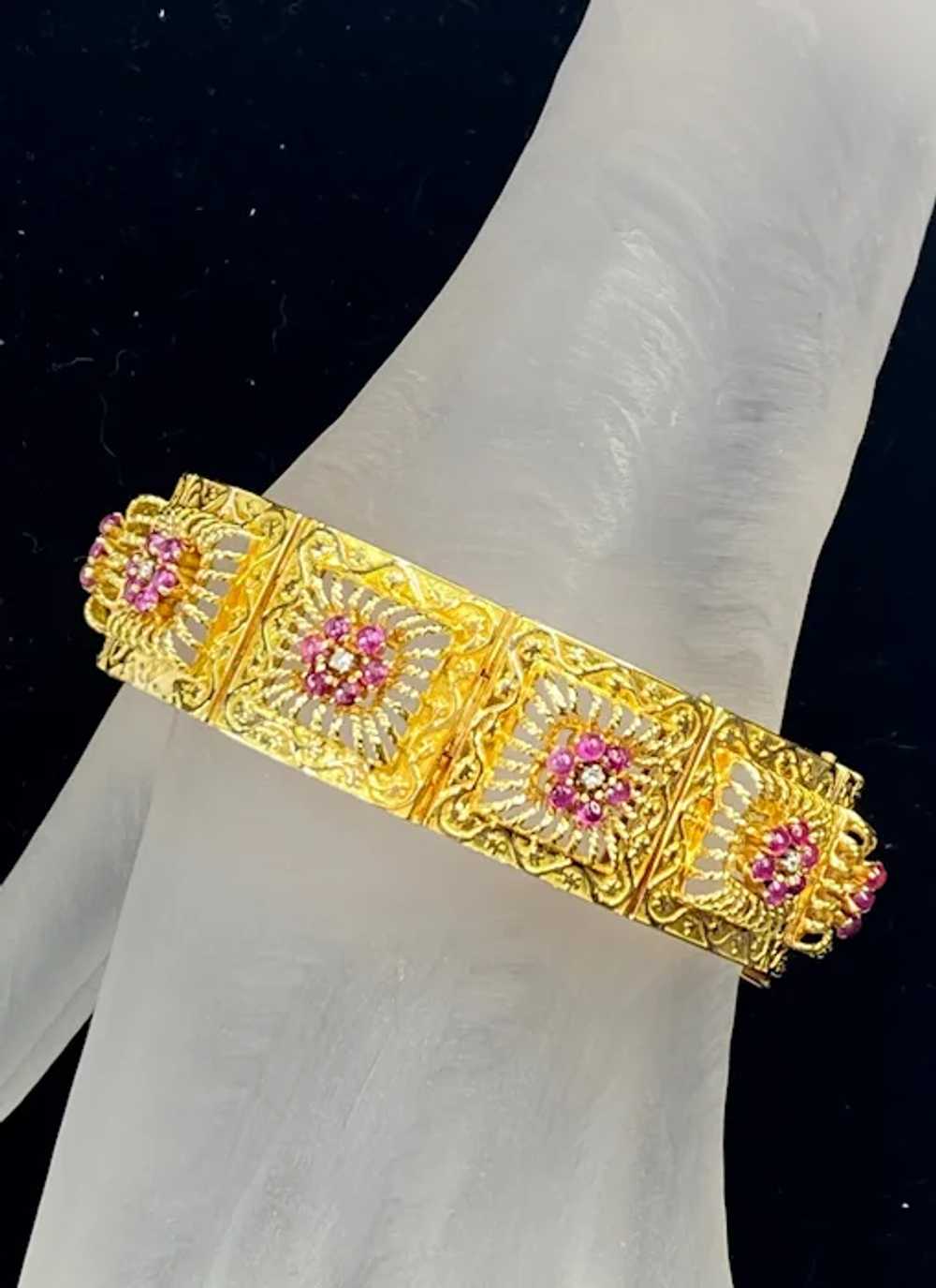 1.25ctw Ruby, 0.20ctw Diamond and 18K Yellow Gold… - image 3