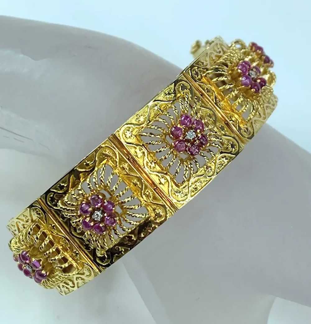 1.25ctw Ruby, 0.20ctw Diamond and 18K Yellow Gold… - image 4