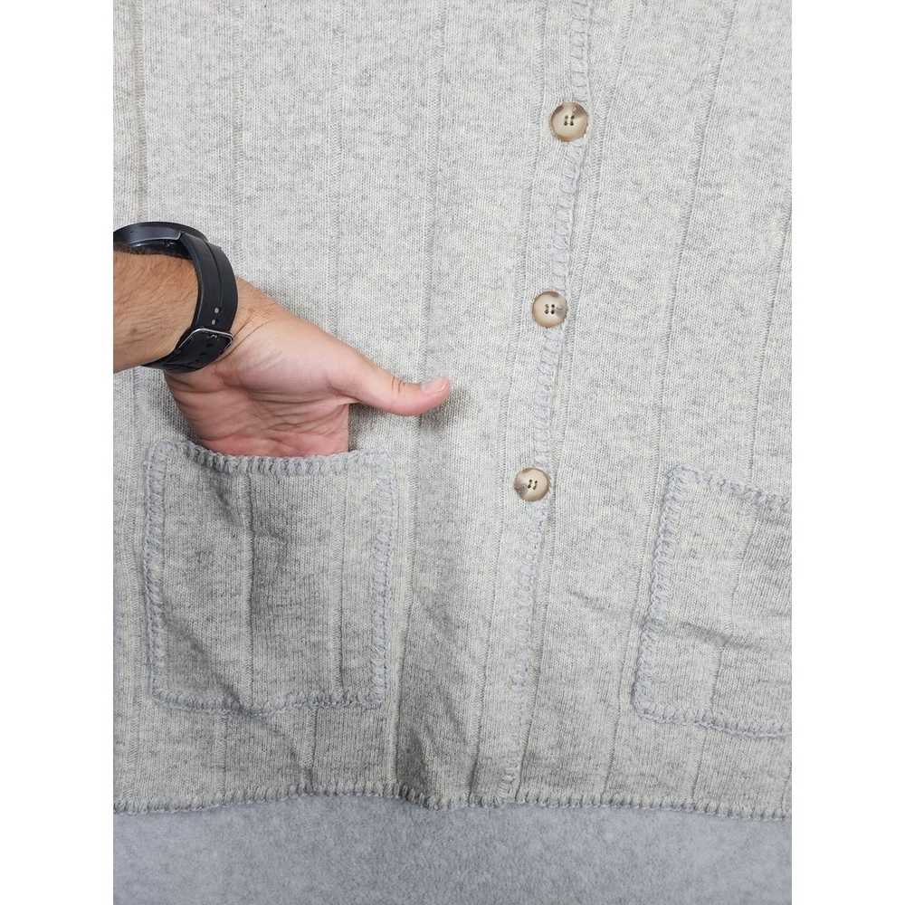 Express Tricot VTG Gray Button Up Grandpacore Lam… - image 4