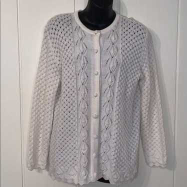 Vtg 70s It’s Pure Gould cream acrylic cardigan