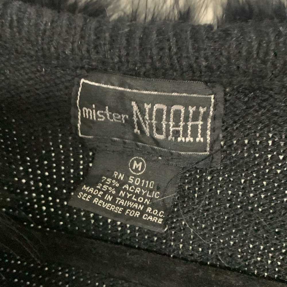 Vintage Mister Noah Black Cardigan with Faux Fur … - image 2