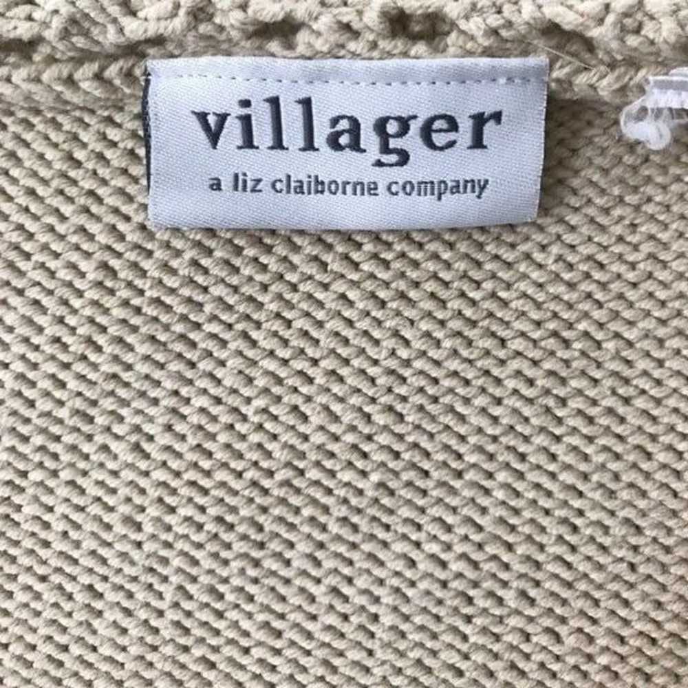 Villager Woman's Knit Sweater Beige Vintage - image 5