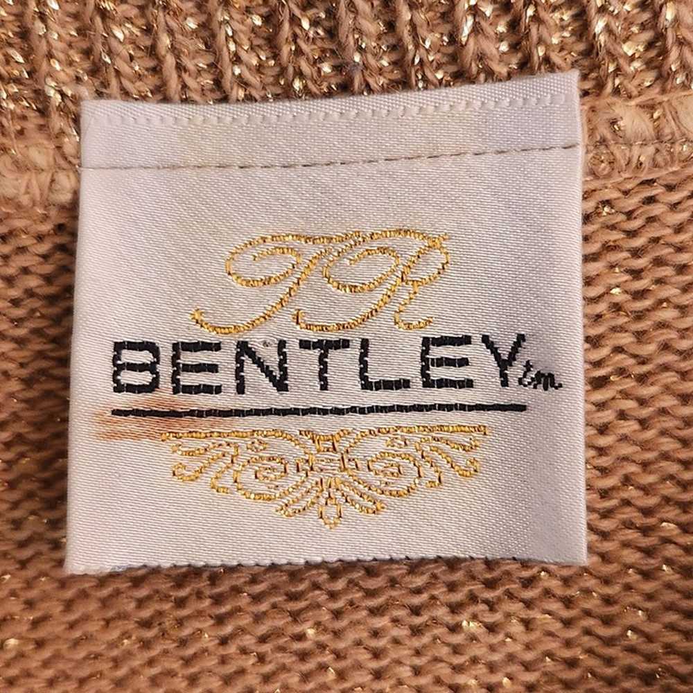 Vintage Bentley 70s Gold Lurex Collared Cardigan … - image 5