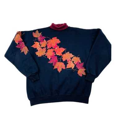 Vintage 90s Autumn Leaves Sweatshirt - image 1