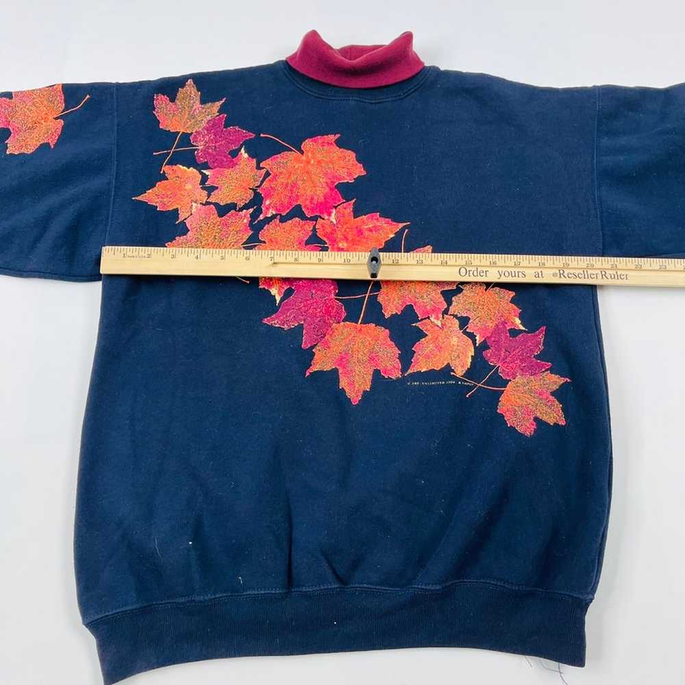 Vintage 90s Autumn Leaves Sweatshirt - image 4