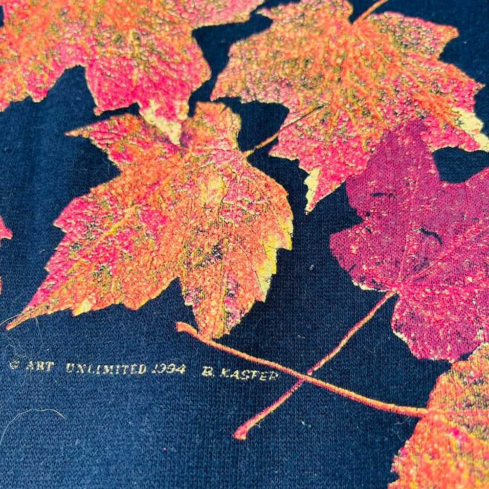 Vintage 90s Autumn Leaves Sweatshirt - image 5