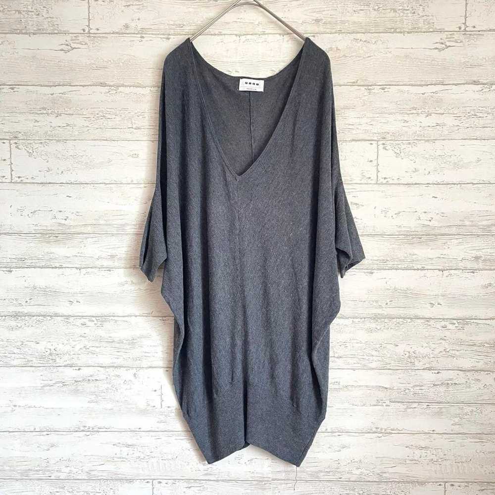 PLST Dolman Sleeve V-neck Knit Cut-sleeve T-shirt… - image 1