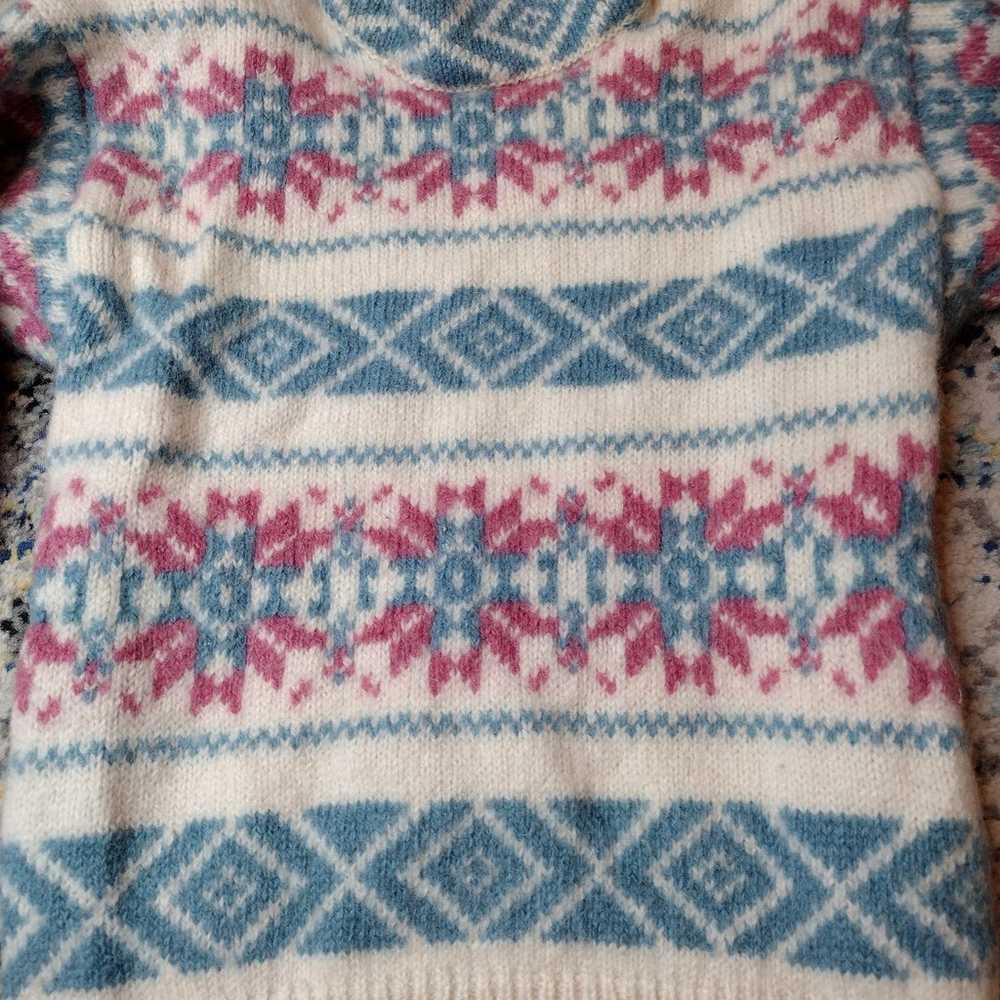 VINTAGE the woolrich woman sweater pink blue snow… - image 2