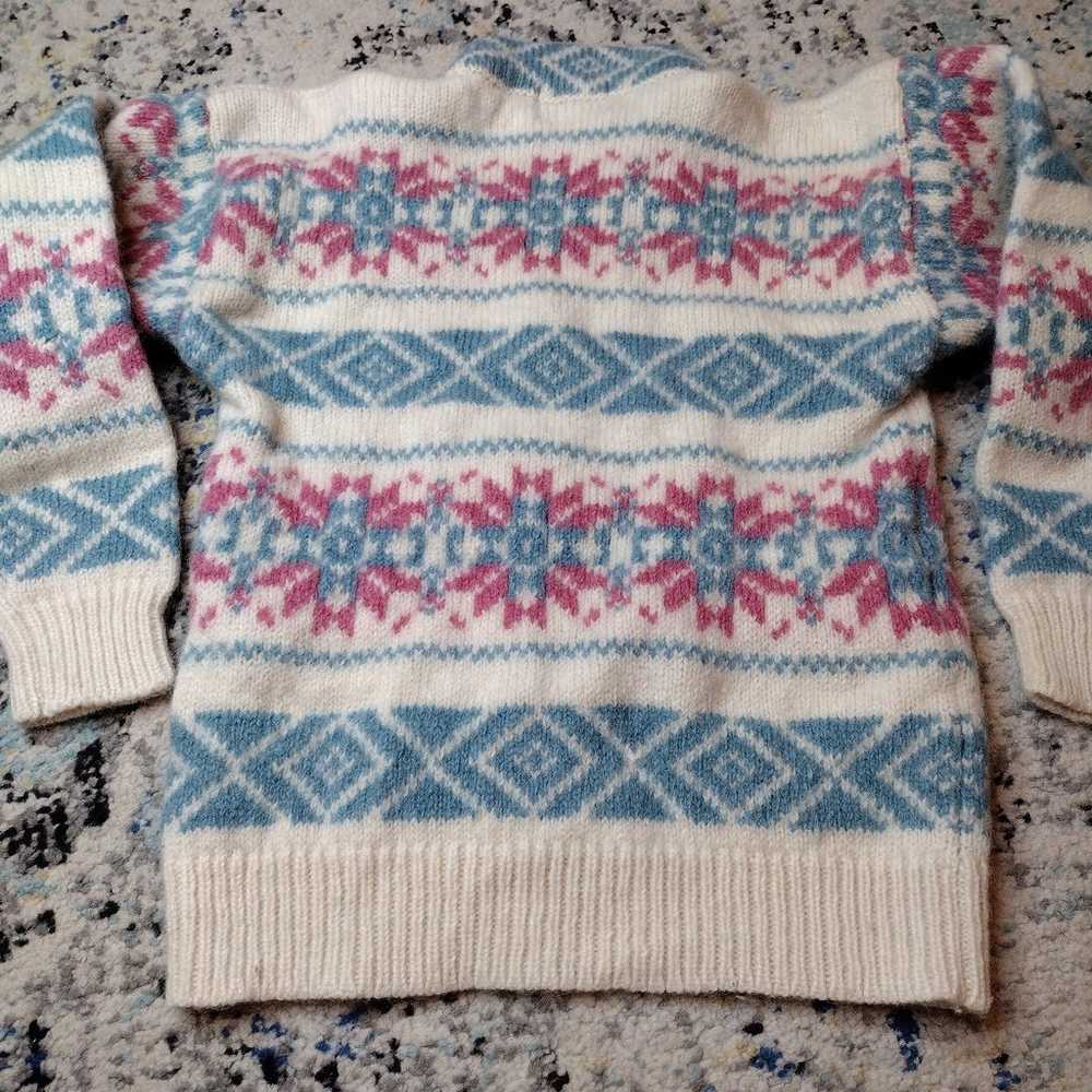 VINTAGE the woolrich woman sweater pink blue snow… - image 5