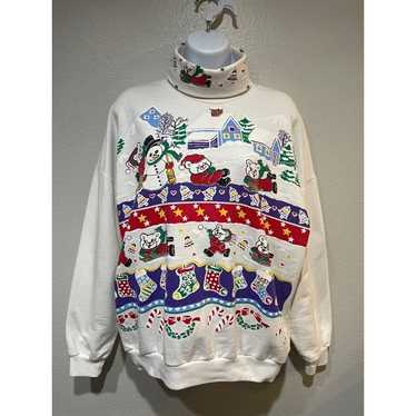 VTG Grandma Winter Wonderland Mock Neck Crewneck … - image 1