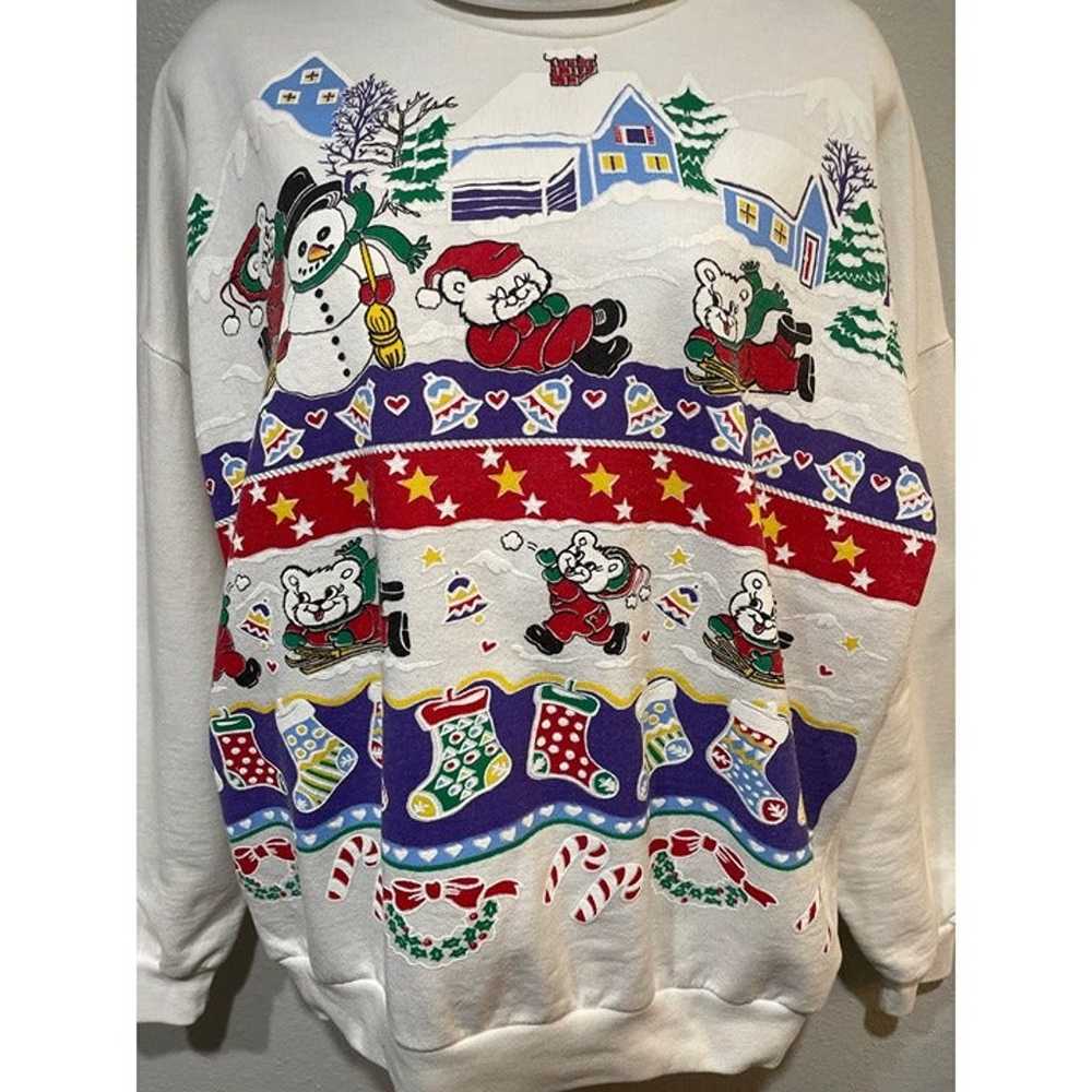 VTG Grandma Winter Wonderland Mock Neck Crewneck … - image 2