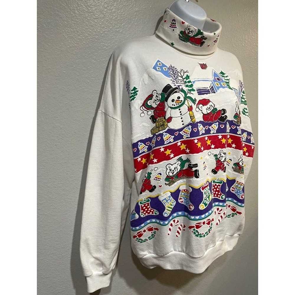 VTG Grandma Winter Wonderland Mock Neck Crewneck … - image 5