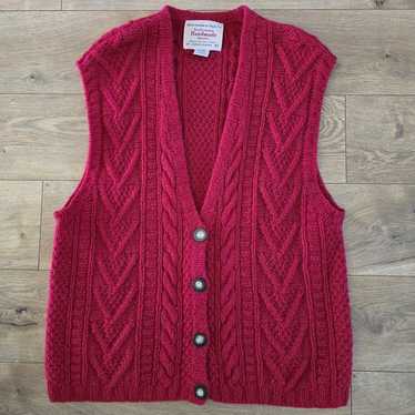 Vintage Handmade 100%Wool Vest Sz M - image 1