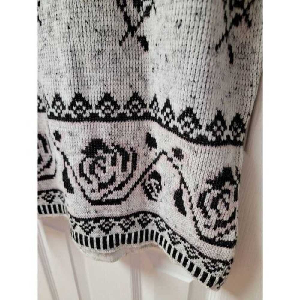 Vintage Floral Roses Knit Sweater M - image 7