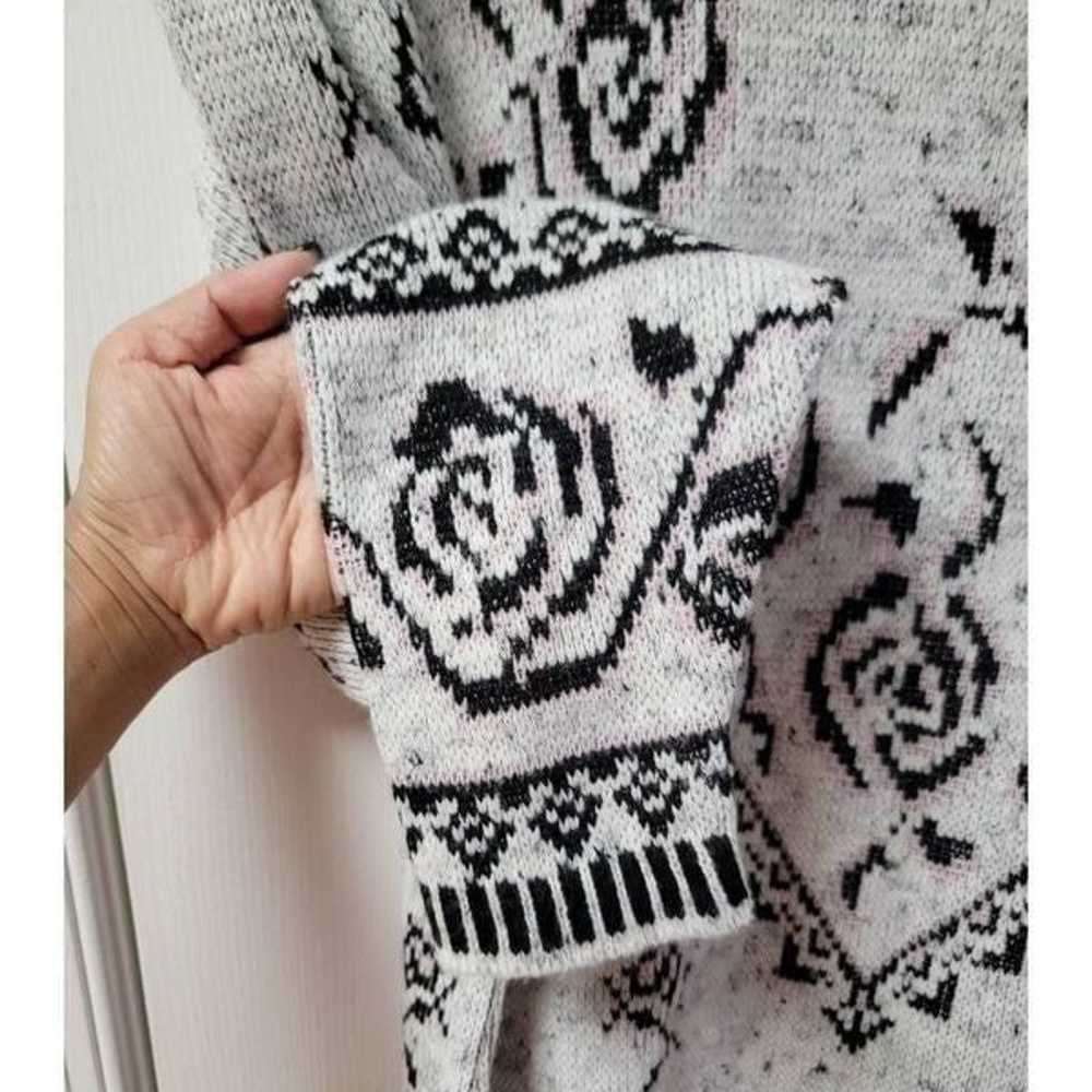 Vintage Floral Roses Knit Sweater M - image 9