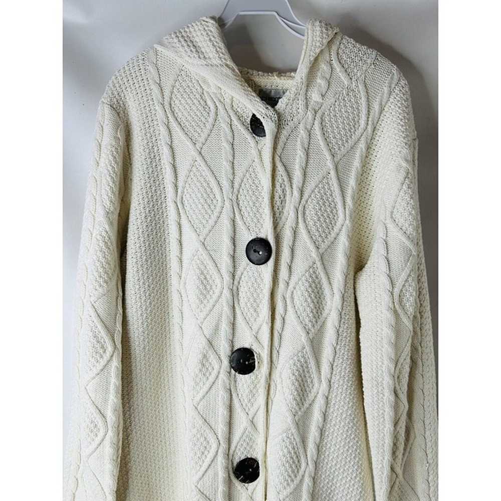 VTG 90s Womens Medium Chunky Cotton Cable Knit Ho… - image 4