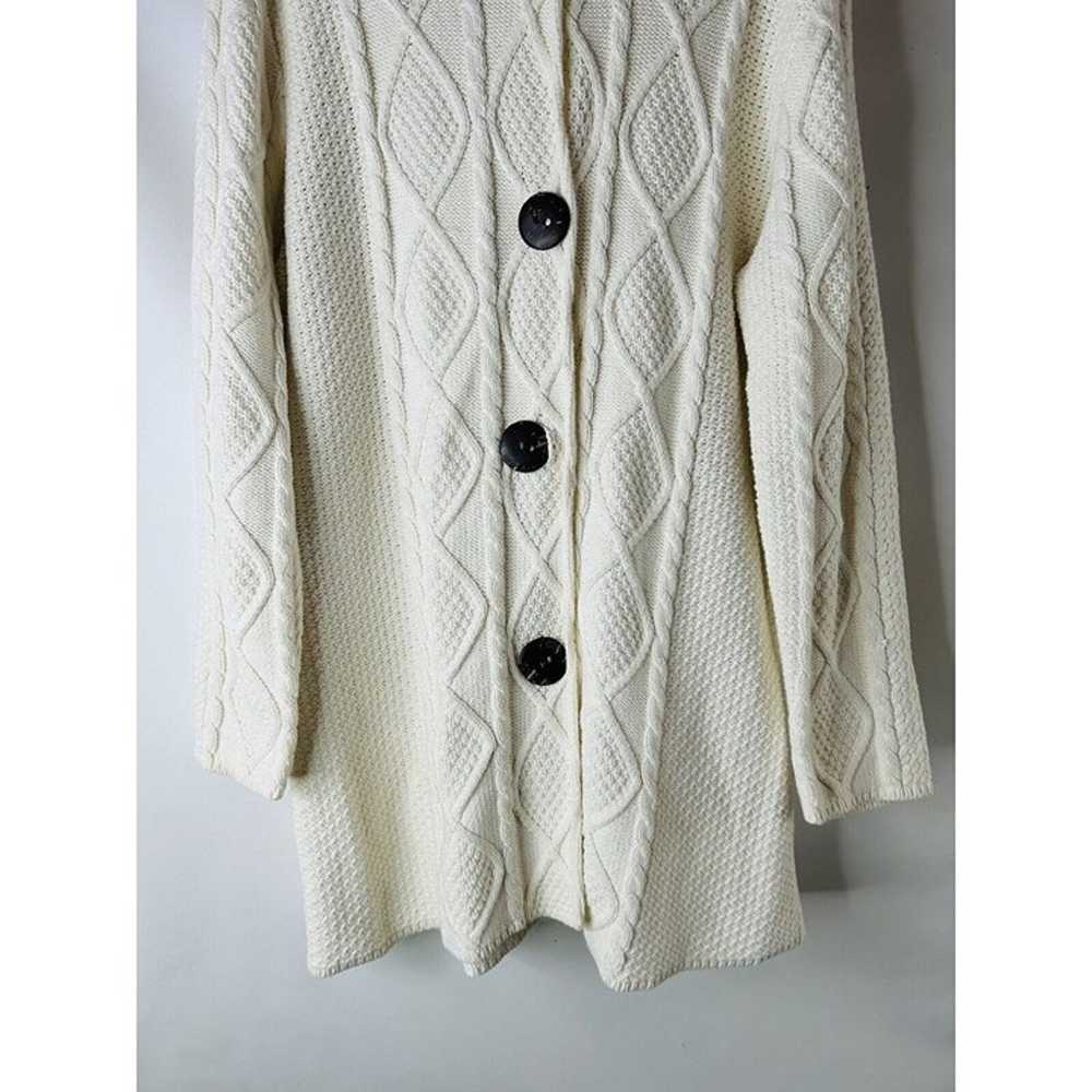 VTG 90s Womens Medium Chunky Cotton Cable Knit Ho… - image 5