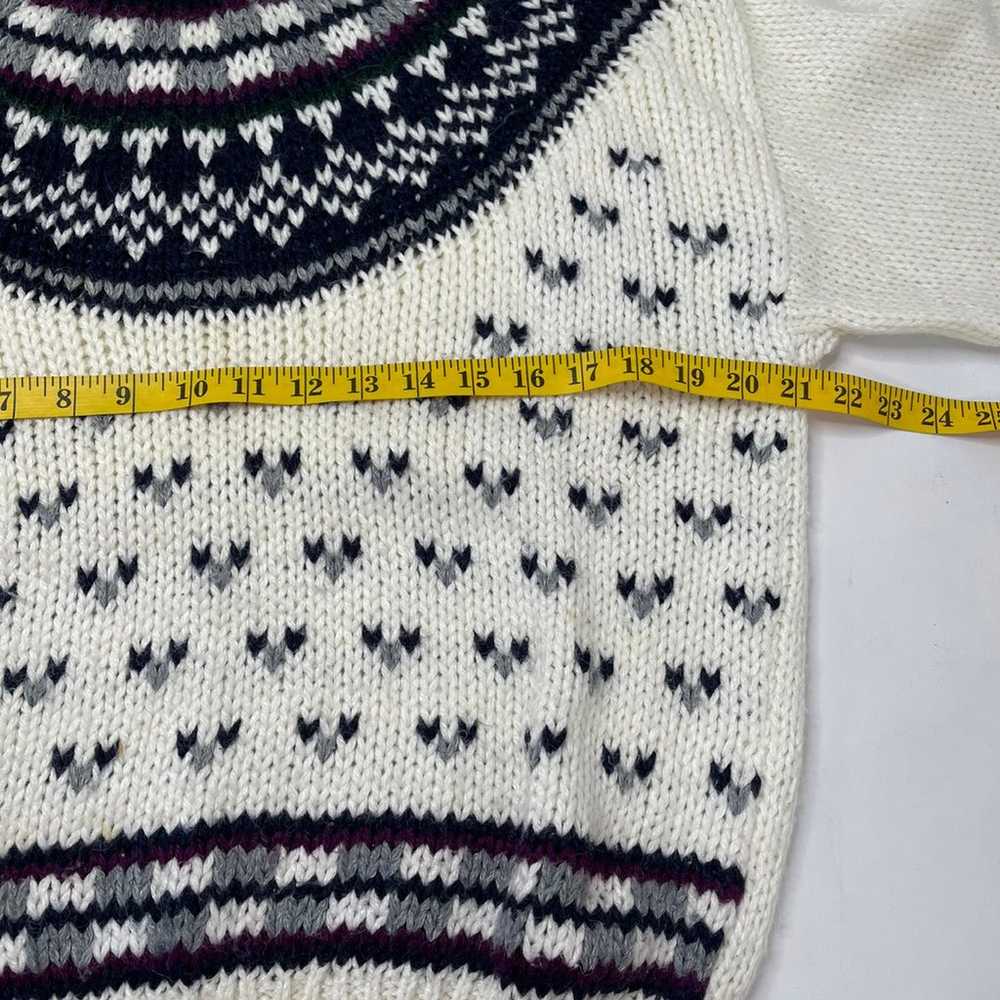 90s Handknit Fair Isle Sweater - image 2