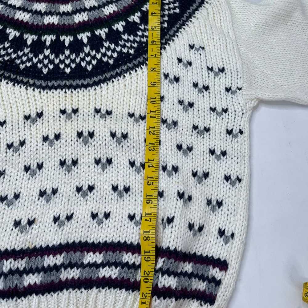 90s Handknit Fair Isle Sweater - image 3