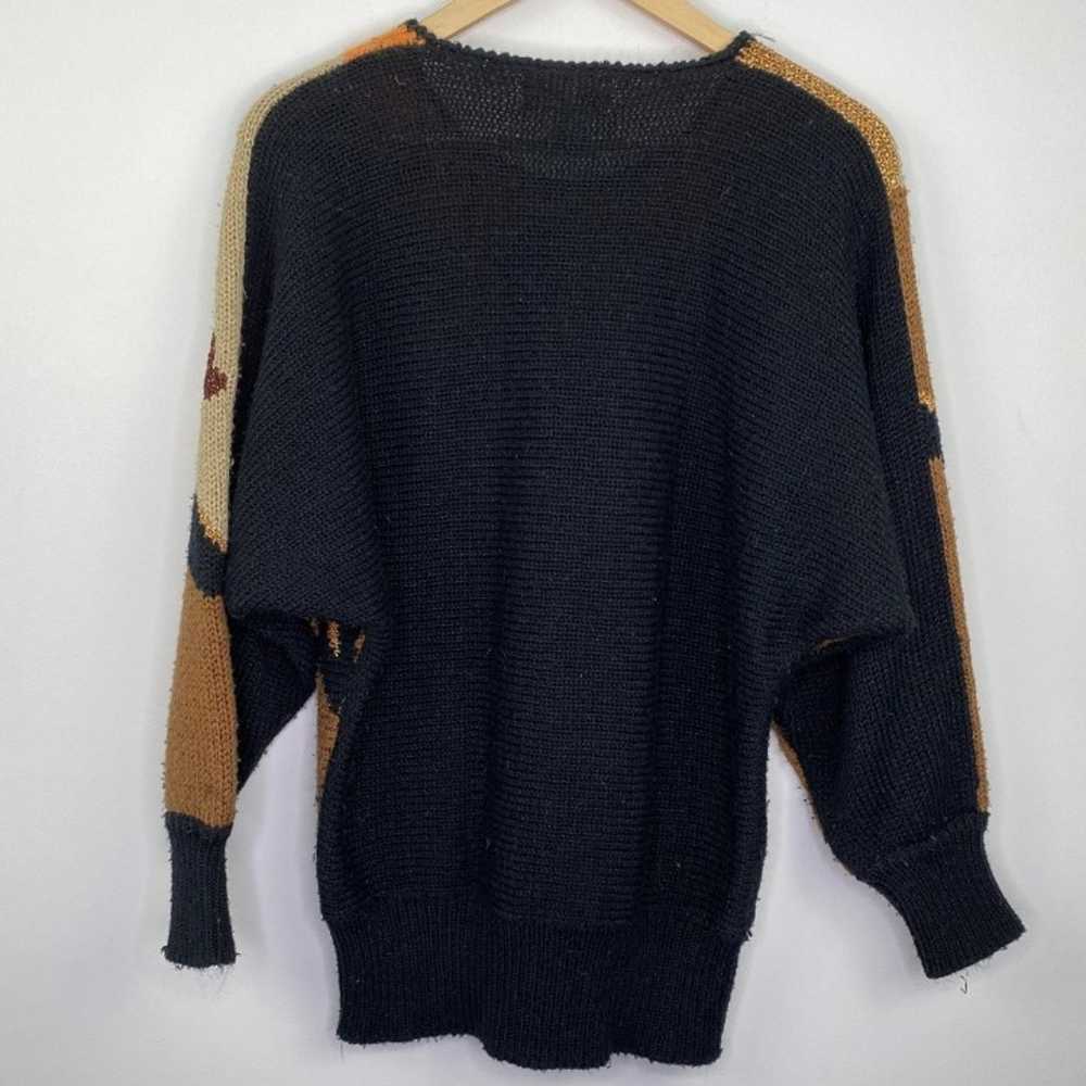 Christine Vintage Black Brown Sweater M - image 4