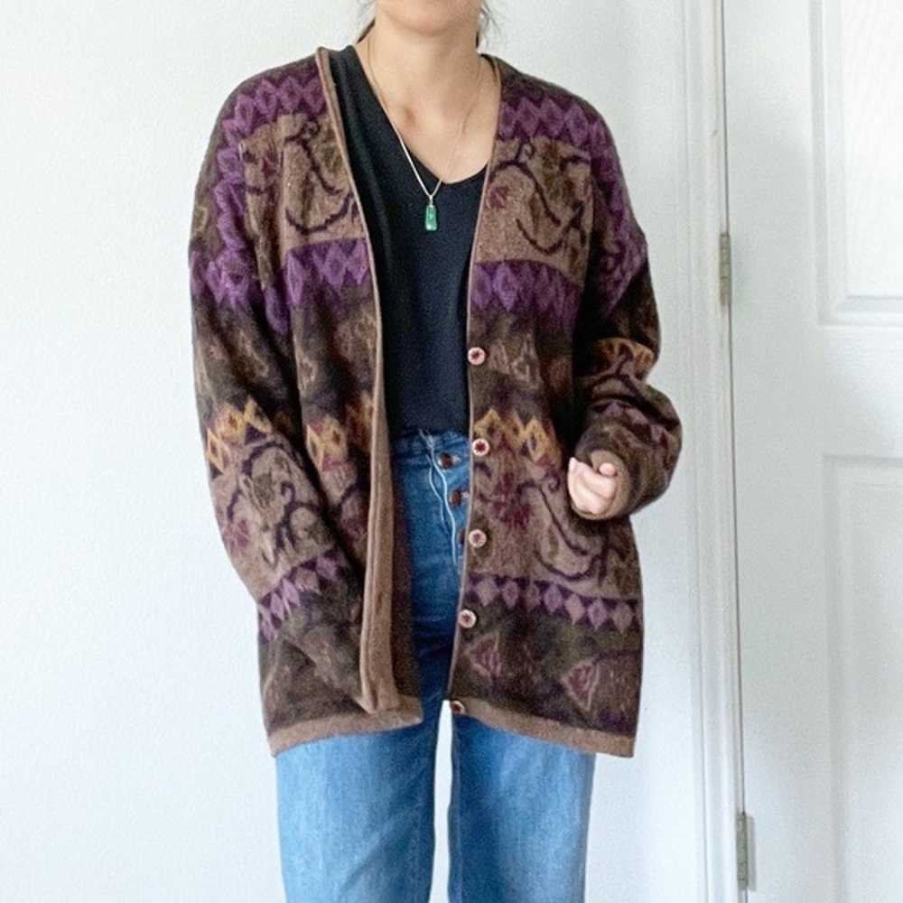 Vintage Alpaca Mohair Wool blend Cardigan Sweater - image 12