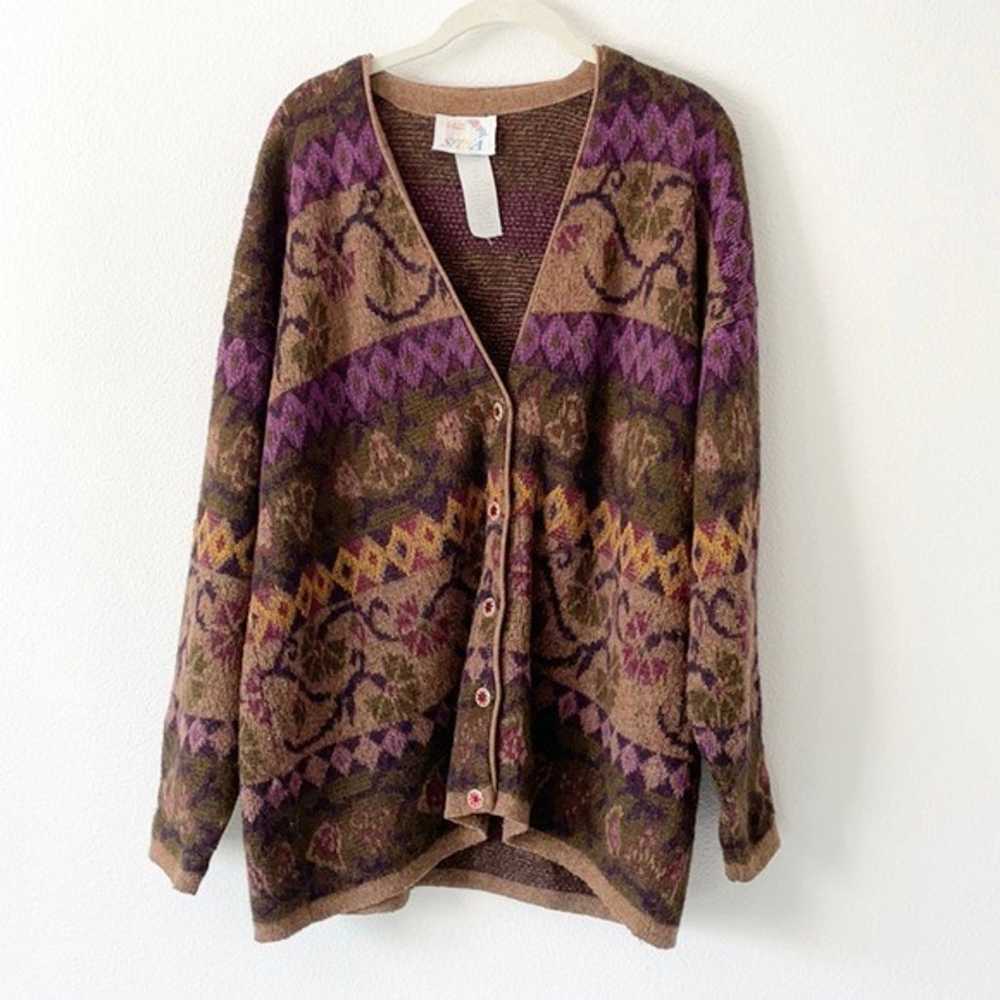 Vintage Alpaca Mohair Wool blend Cardigan Sweater - image 3