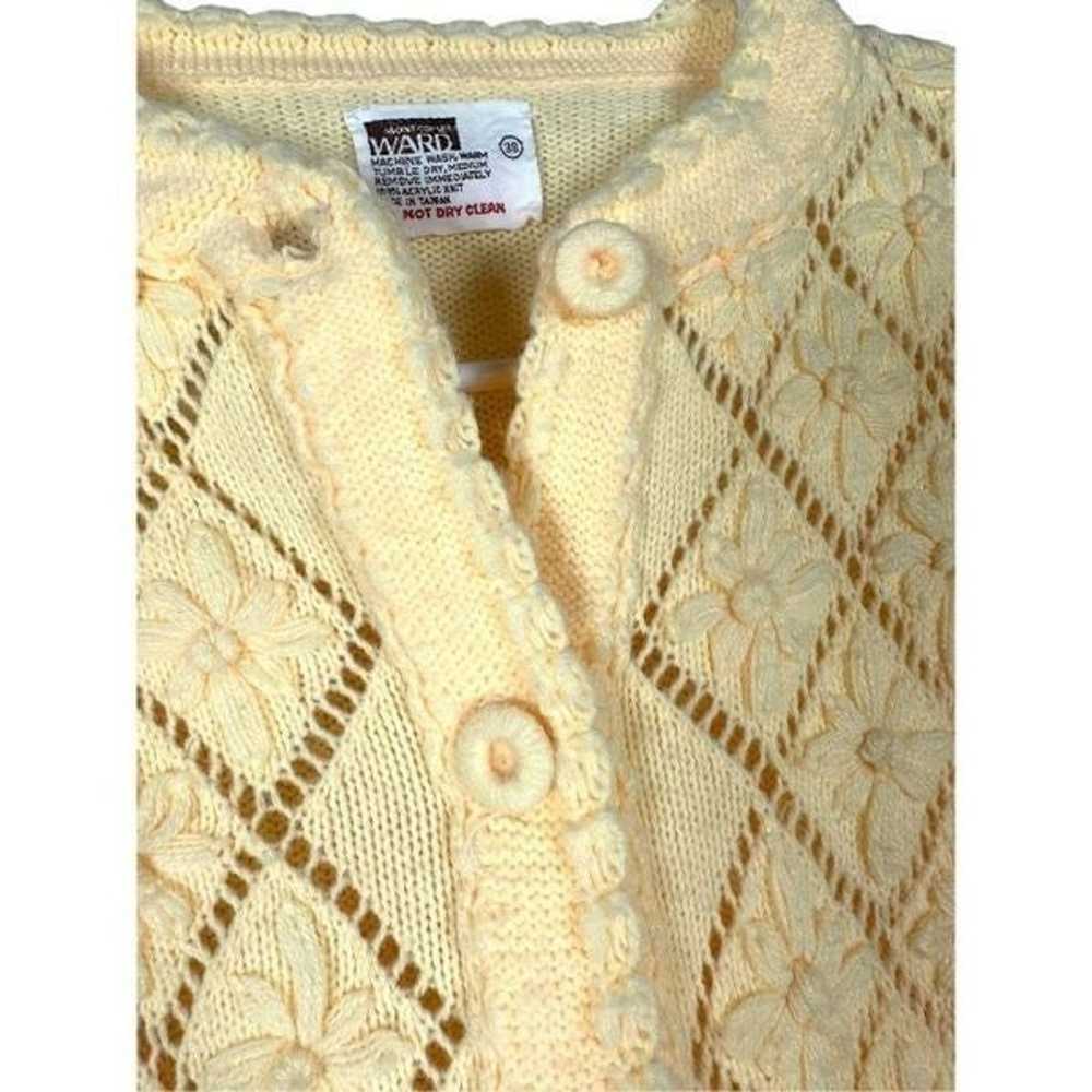 Vintage 1970’s Montgomery Ward Cardigan Floral Gr… - image 5