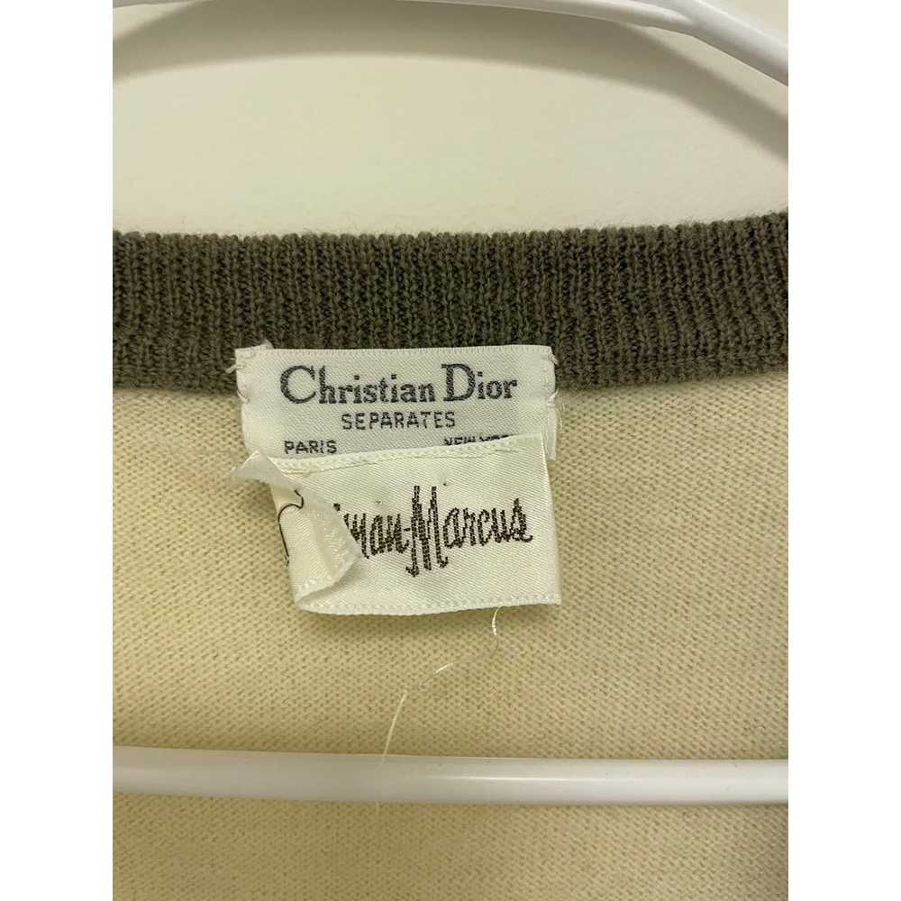 Vintage Christian Dior Striped Wool Cardigan - image 3