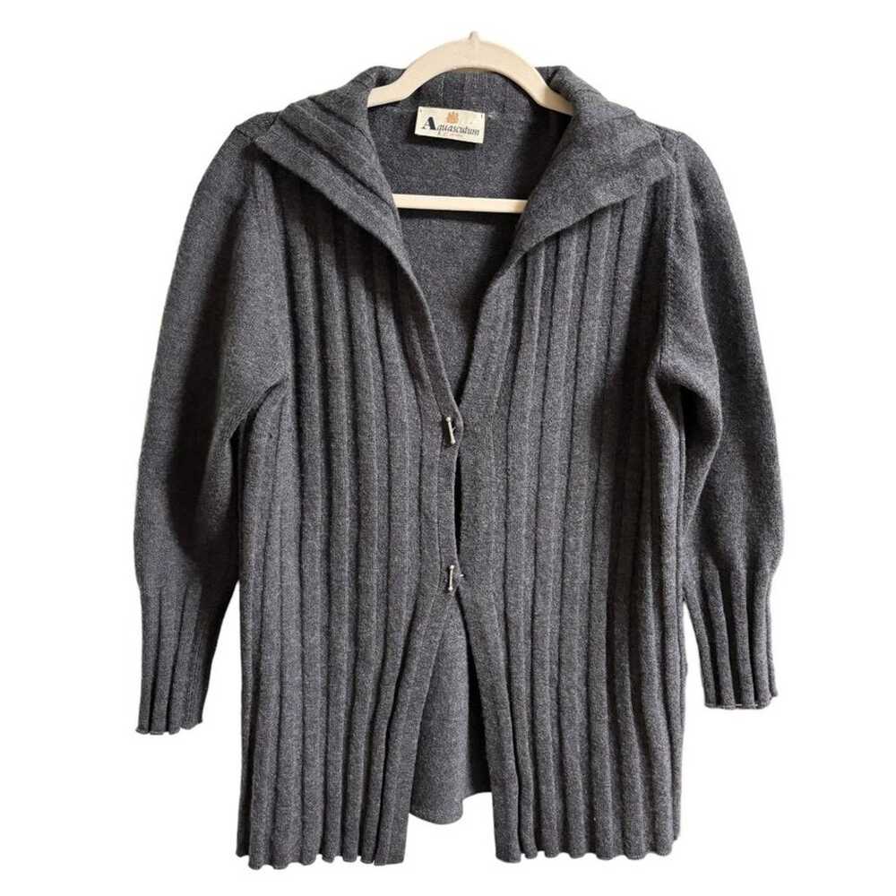 VTG AQUASCUTUM London Wool Toggle Cardigan in Cha… - image 6