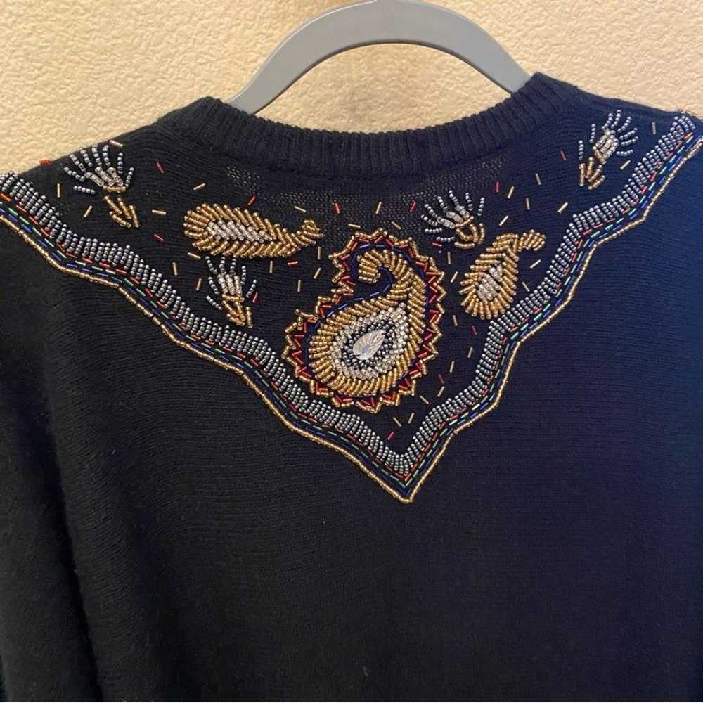 Vintage CARDUCCI Women Lambswool Rabbit Beaded Em… - image 5