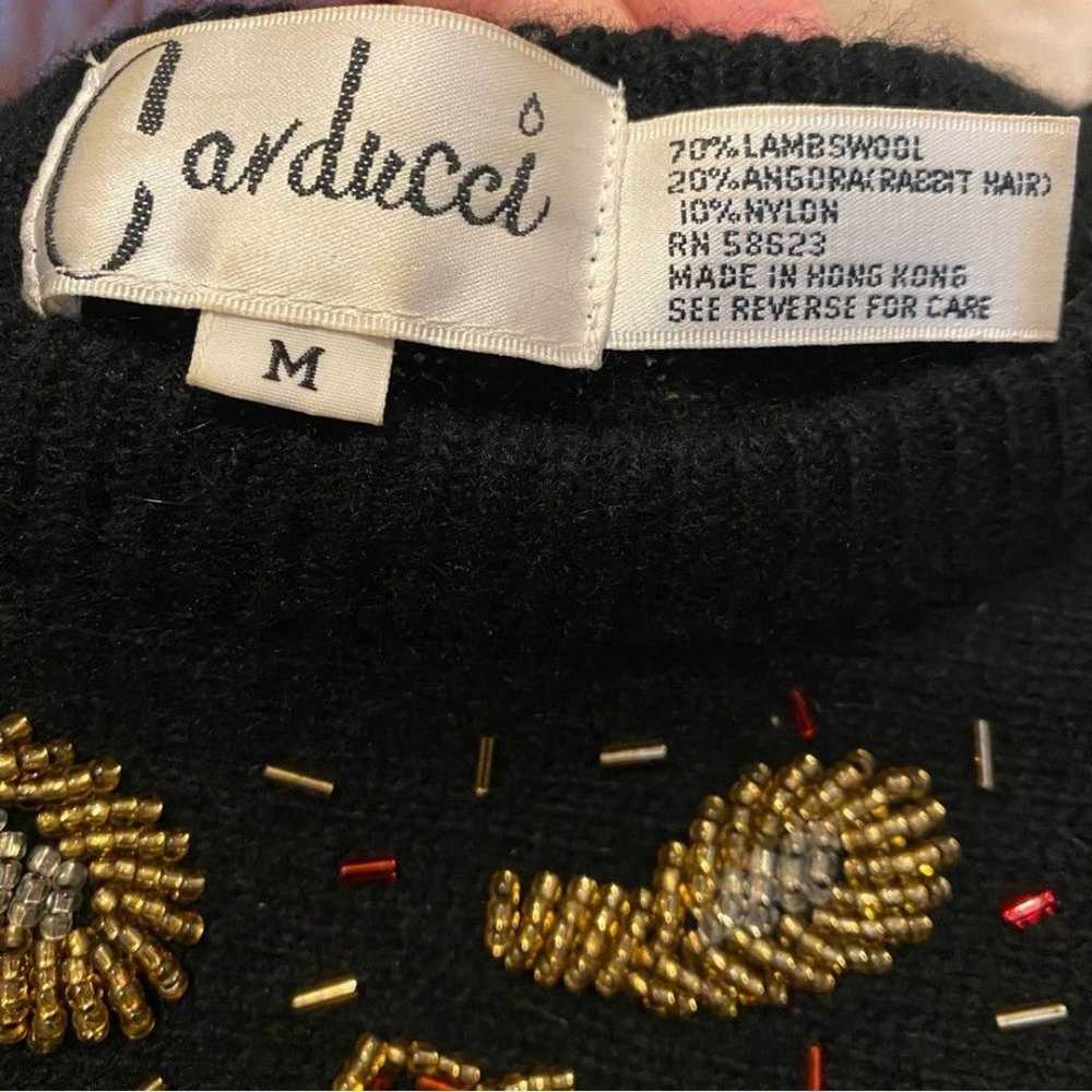 Vintage CARDUCCI Women Lambswool Rabbit Beaded Em… - image 6