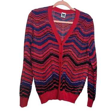 Missoni Red Button Front Cardigan Sweater - image 1