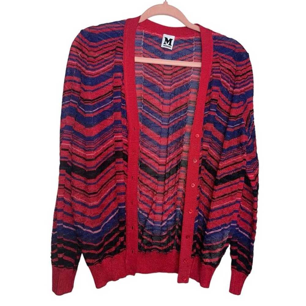 Missoni Red Button Front Cardigan Sweater - image 2