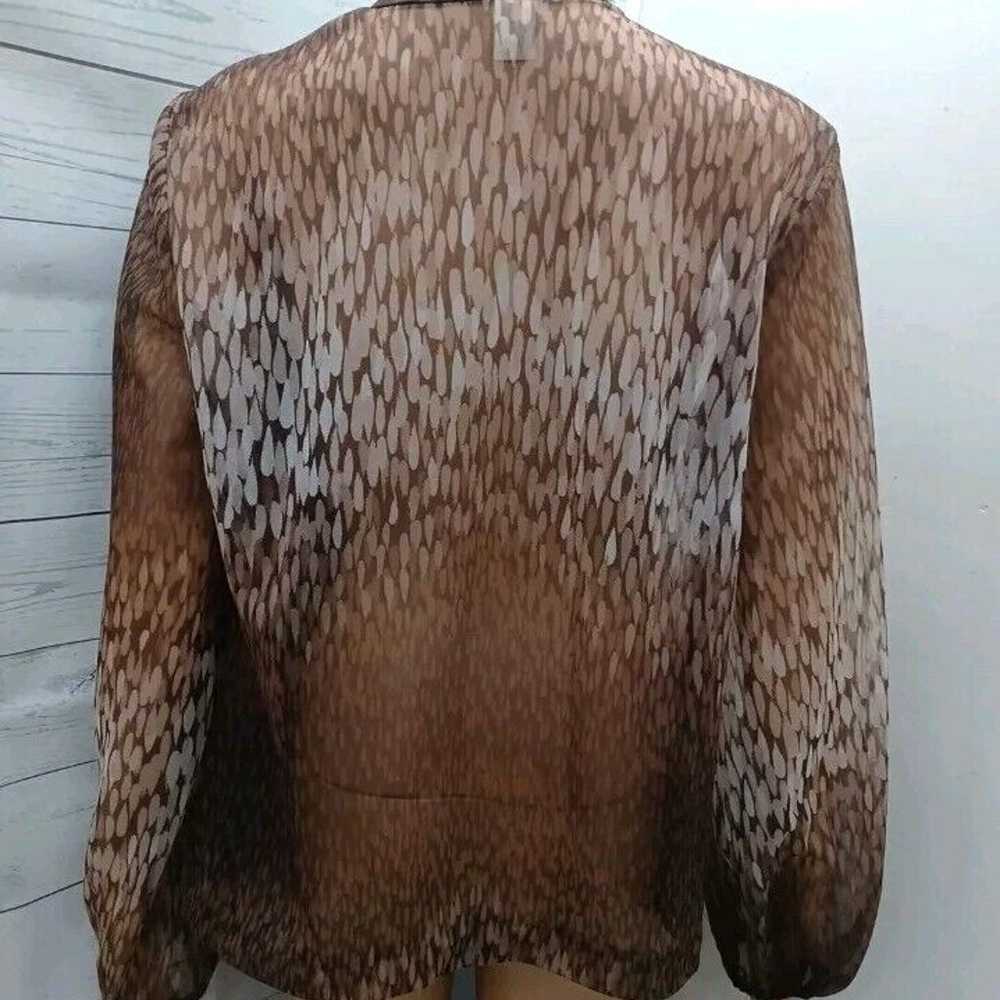 Vintage Womens Chiffon Cardigan Cheetah Sheer Ope… - image 2