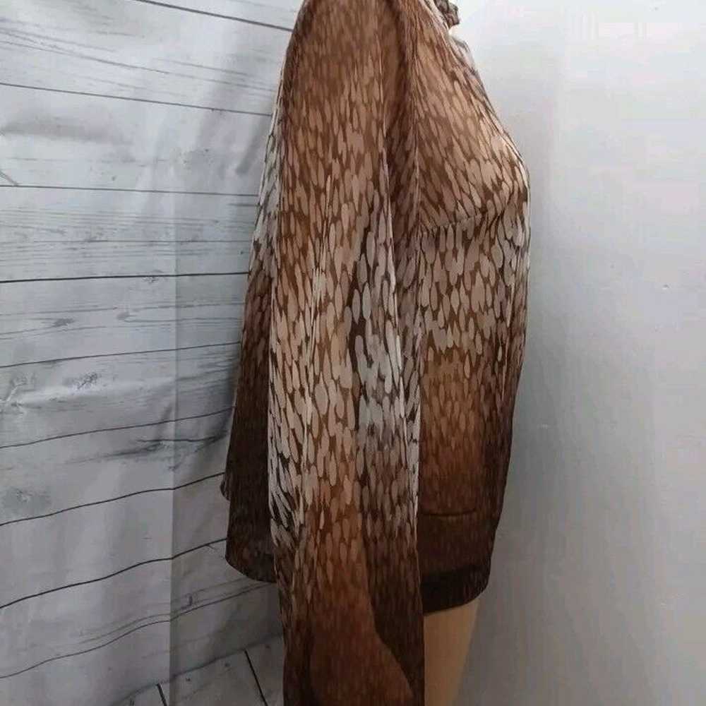 Vintage Womens Chiffon Cardigan Cheetah Sheer Ope… - image 4