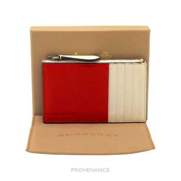 Burberry 🔴 Burberry Two Tone Zip Card Wallet - R… - image 1