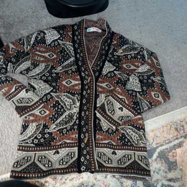 Vintage hipster jacket cardigan warm sweater - image 1