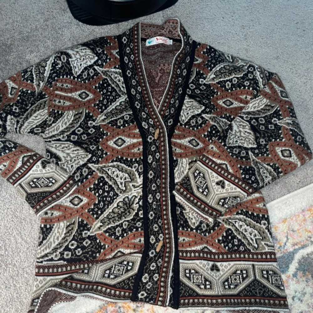 Vintage hipster jacket cardigan warm sweater - image 2