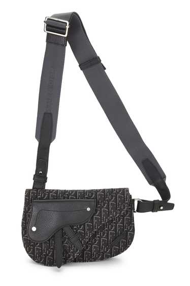 Black Oblique Jacquard Saddle Messenger - image 1