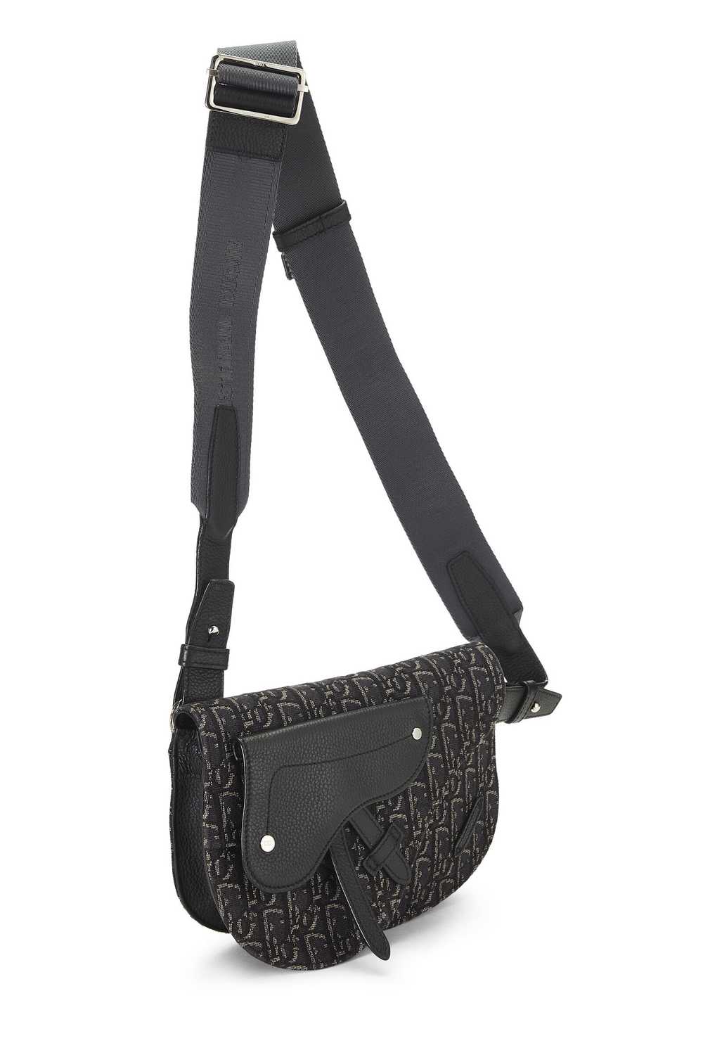 Black Oblique Jacquard Saddle Messenger - image 2