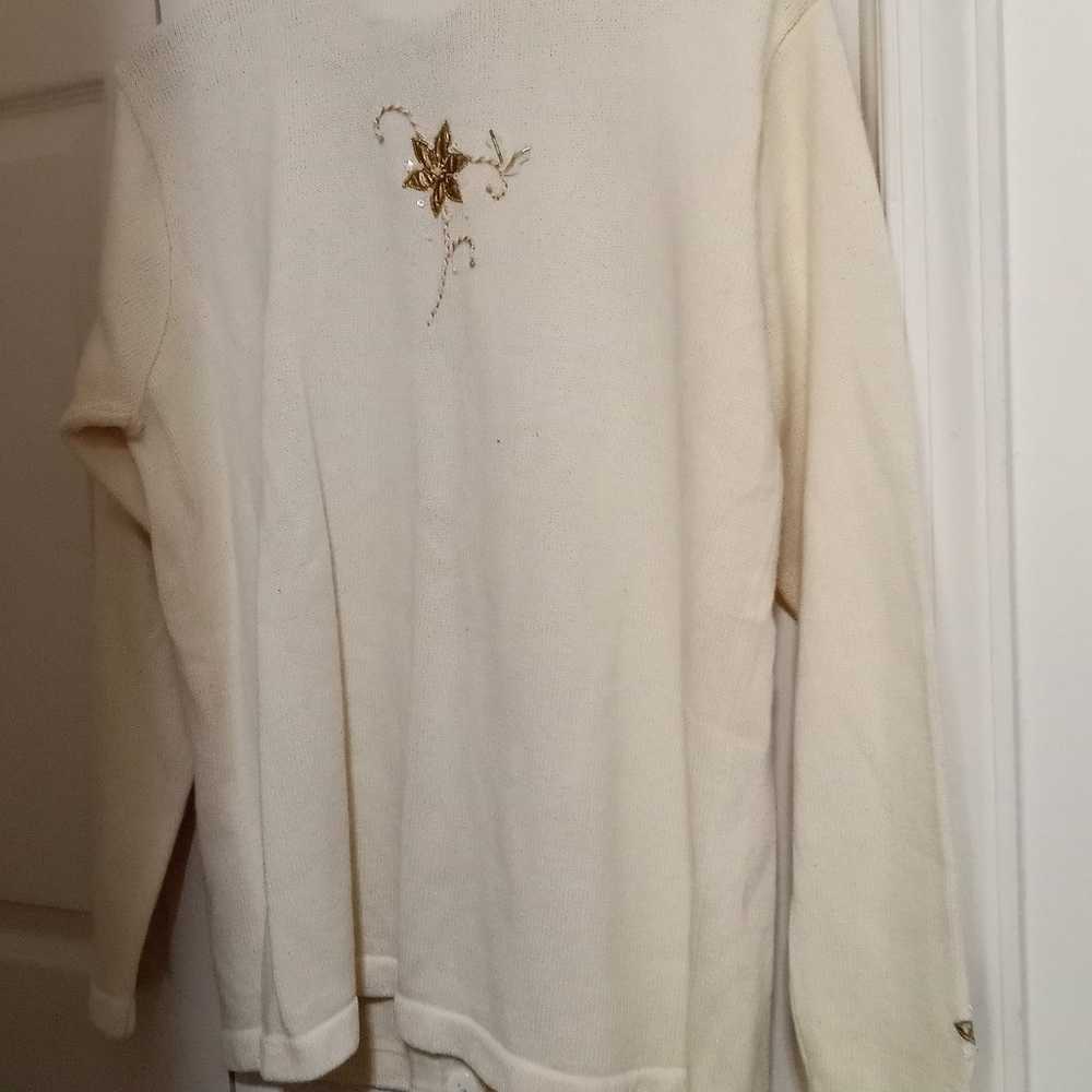 Vtg Embroidered Christmas Angels Sweater - image 8