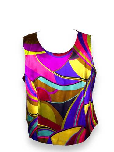 1990s Jessica Howard Swirl Print Tank