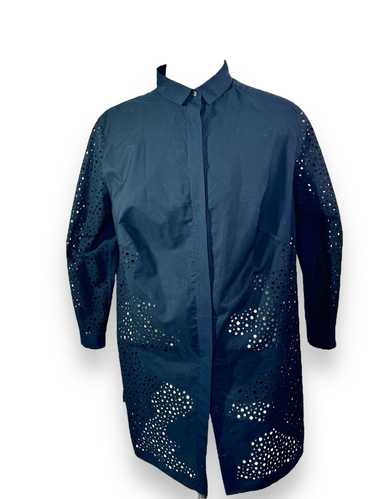 Trend: Akris Punto Laser Cut Navy Blouse