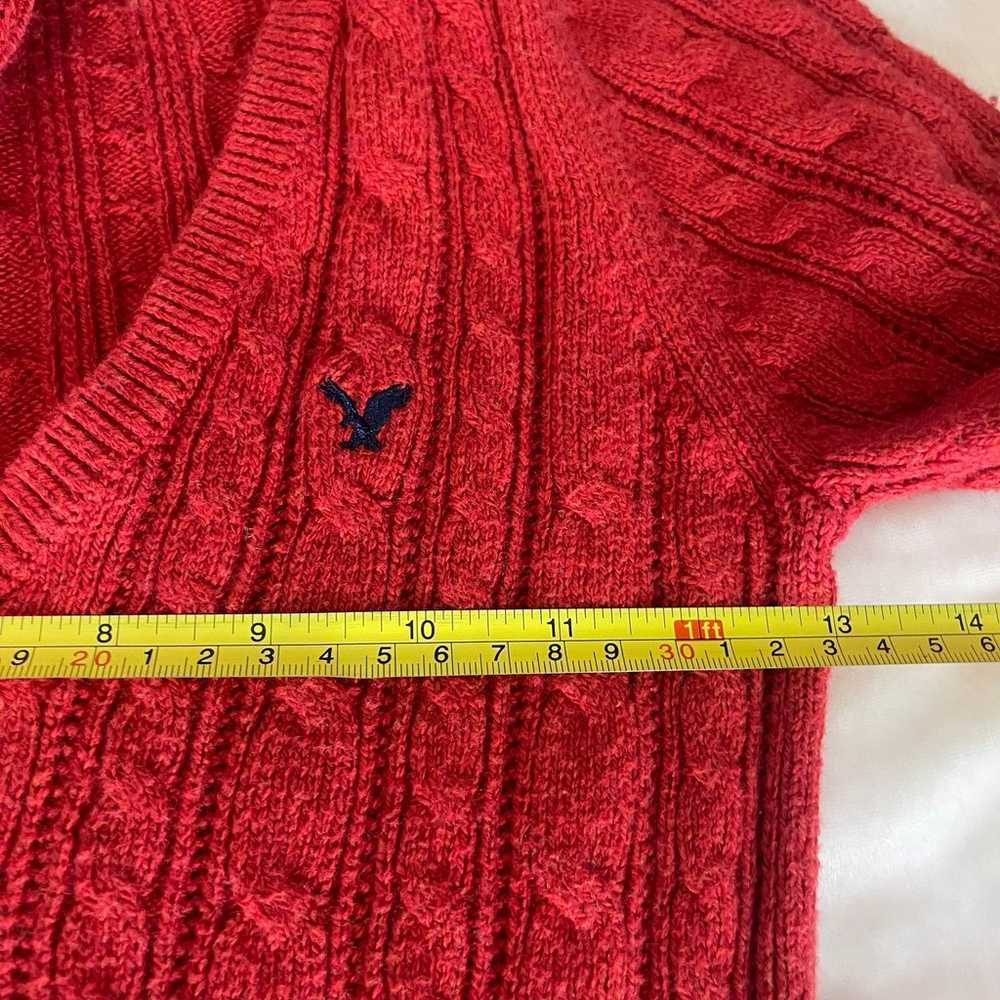 VINTAGE Y2K AMERICAN EAGLE CABLE KNIT V NECK SWEA… - image 8