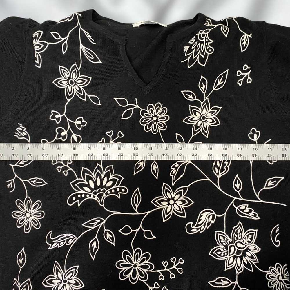 Vintage Cathy Daniels Embroidered Floral V-Neck P… - image 8