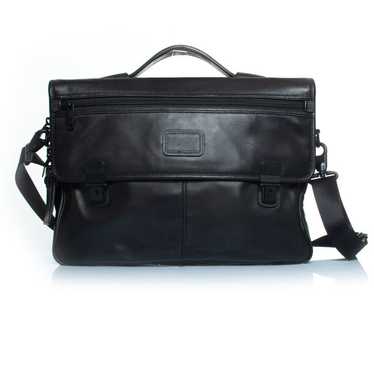 Shlesinger Style #S555D Black Leather Cowhide Underarm Flap Envelope shops Brief Bag