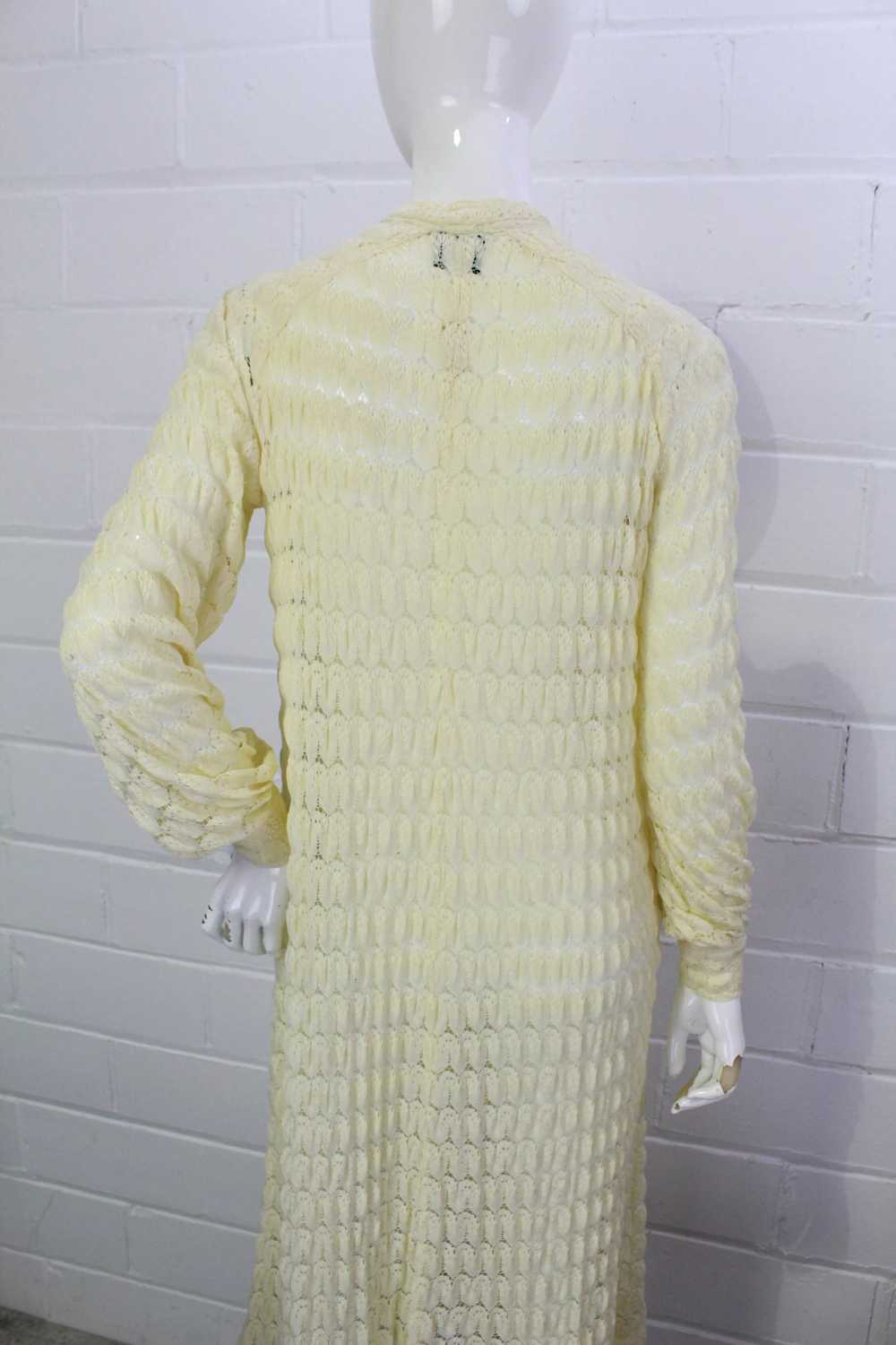 Vintage 1980s Rare Jean Muir Cream Knit Crochet M… - image 8