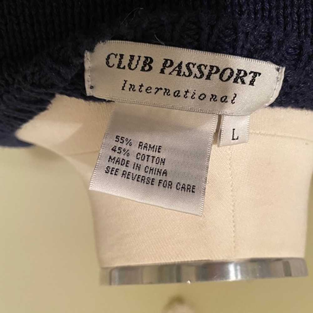 Club Passport International Navy Sweater with Anc… - image 3