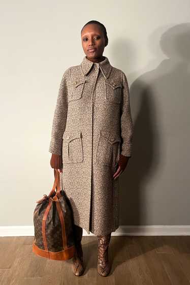 Galanos Speckled Tweed Coat