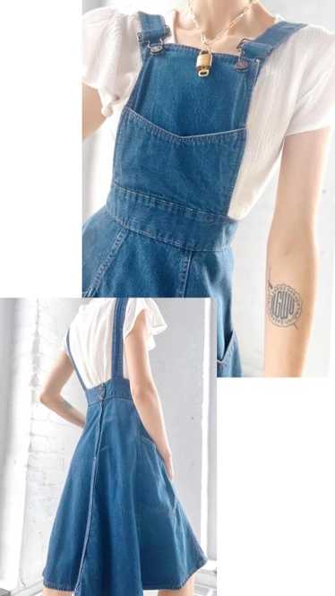 70s denim pinafore dress